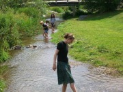 Gabby in creek in boone 2009